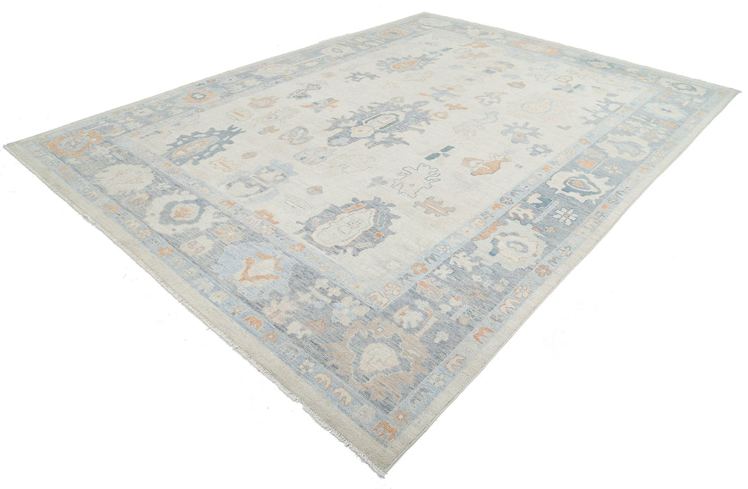 Hand Knotted Oushak Wool Rug 9' 10" x 13' 8" - No. AT71256