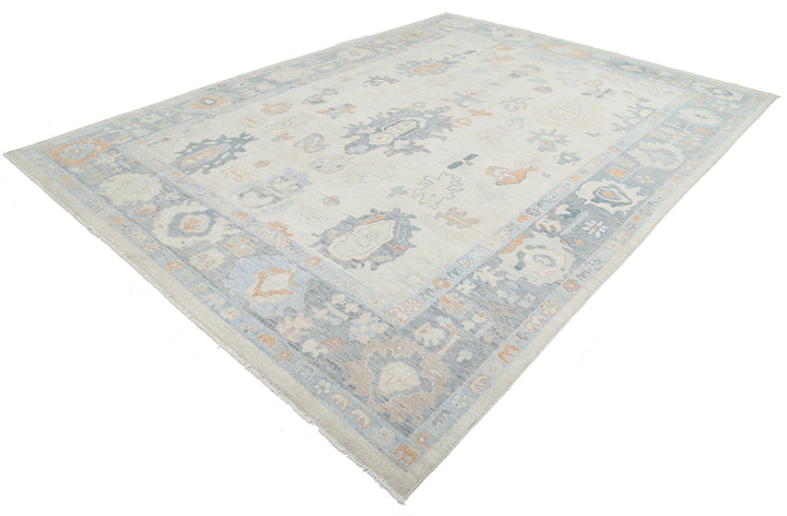 Hand Knotted Oushak Wool Rug 9' 10" x 13' 8" - No. AT71256