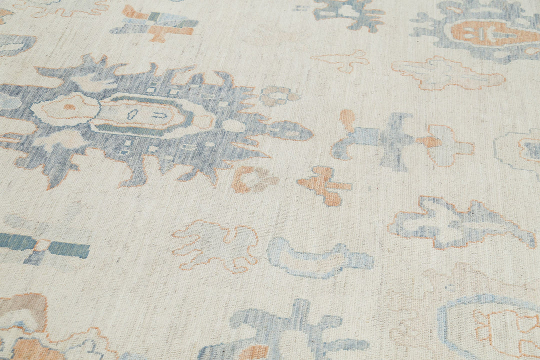 Hand Knotted Oushak Wool Rug 9' 10" x 13' 8" - No. AT71256