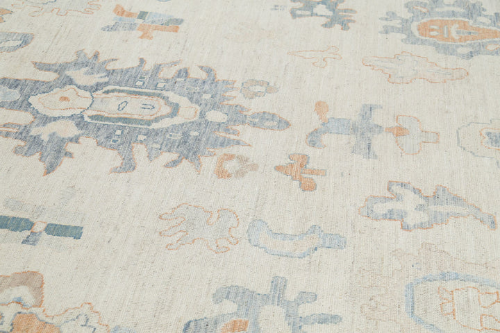 Hand Knotted Oushak Wool Rug 9' 10" x 13' 8" - No. AT71256