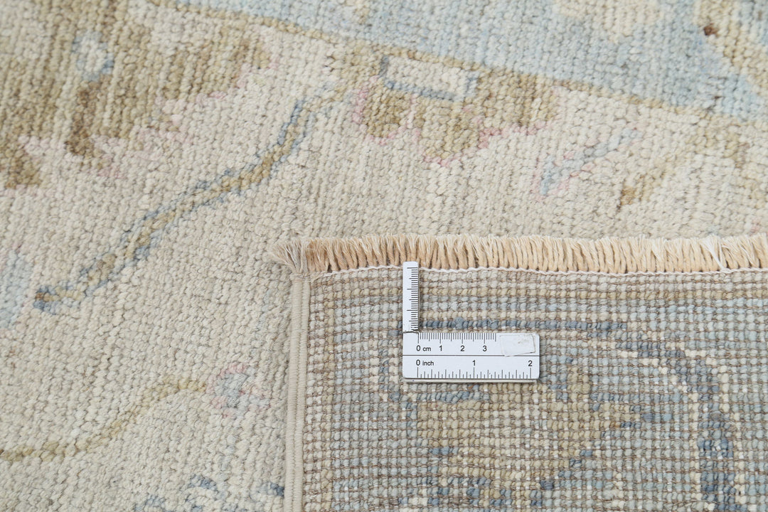 Hand Knotted Oushak Wool Rug 3' 2" x 8' 1" - No. AT39450