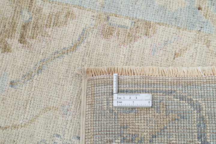 Hand Knotted Oushak Wool Rug 3' 2" x 8' 1" - No. AT39450