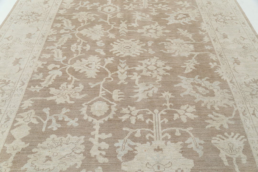 Hand Knotted Oushak Wool Rug 8' 7" x 11' 11" - No. AT70403