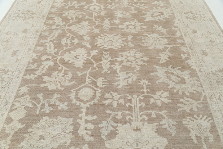 Hand Knotted Oushak Wool Rug 8' 7" x 11' 11" - No. AT70403