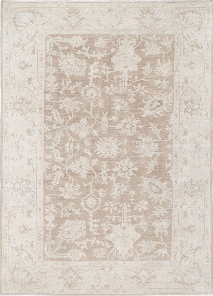 Hand Knotted Oushak Wool Rug 8' 7" x 11' 11" - No. AT70403