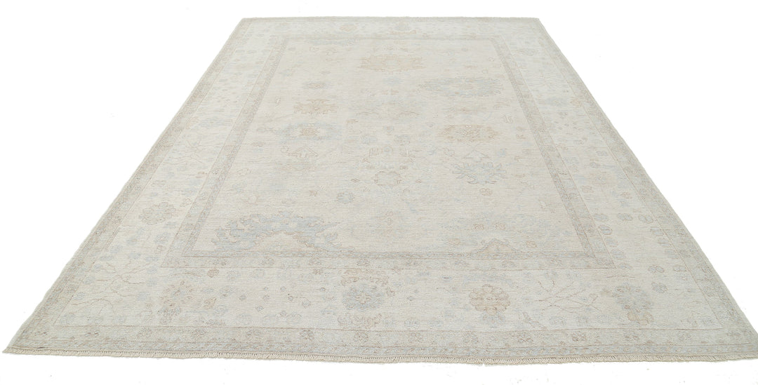 Hand Knotted Oushak Wool Rug 8' 0" x 11' 0" - No. AT46832