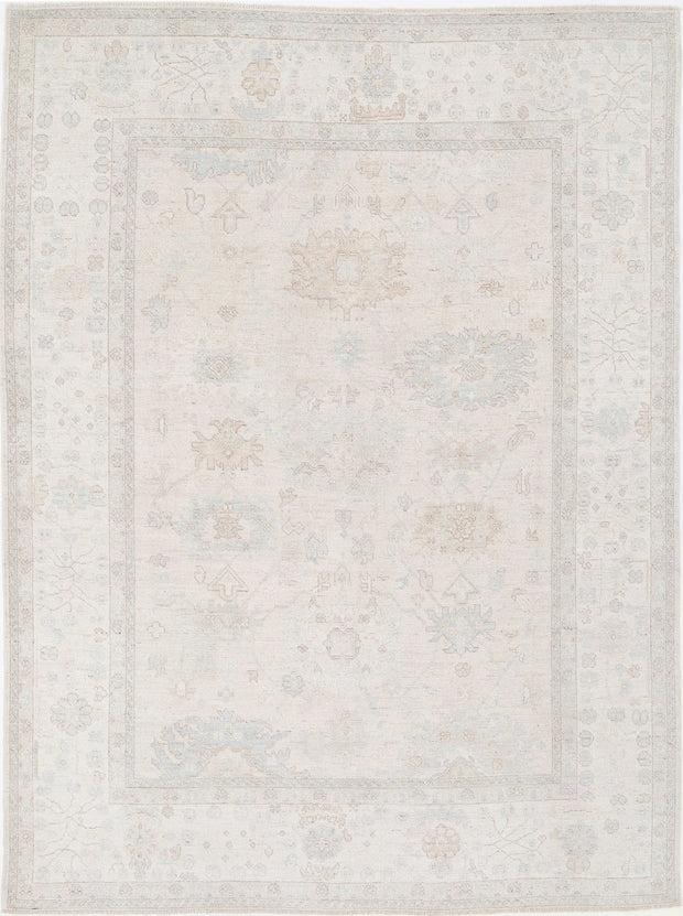 Hand Knotted Oushak Wool Rug 8' 0" x 11' 0" - No. AT46832