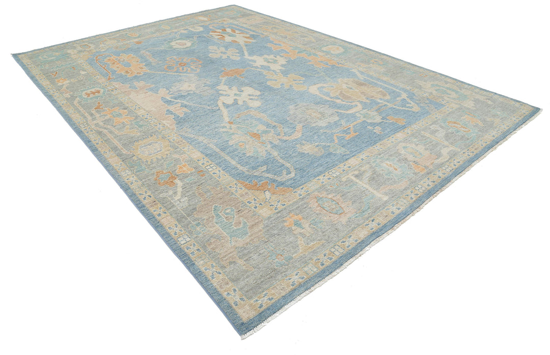 Hand Knotted Oushak Wool Rug 8' 11" x 12' 7" - No. AT50722