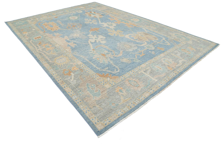 Hand Knotted Oushak Wool Rug 8' 11" x 12' 7" - No. AT50722