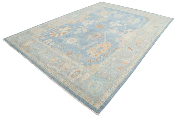 Hand Knotted Oushak Wool Rug 8' 11" x 12' 7" - No. AT50722