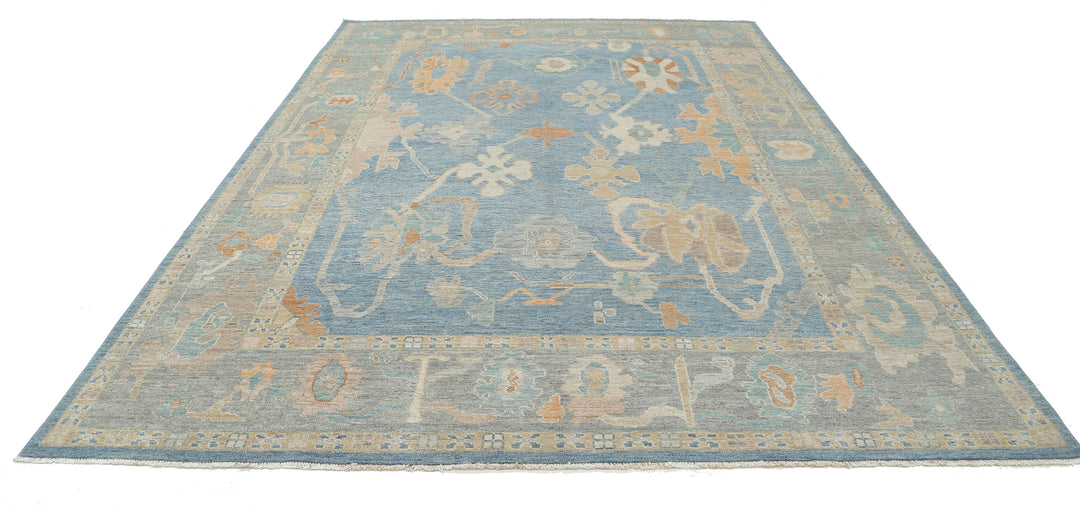 Hand Knotted Oushak Wool Rug 8' 11" x 12' 7" - No. AT50722