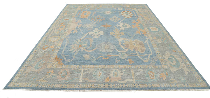 Hand Knotted Oushak Wool Rug 8' 11" x 12' 7" - No. AT50722