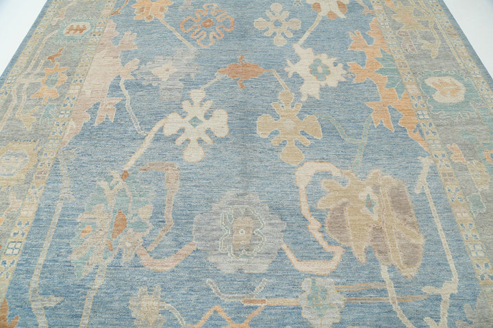 Hand Knotted Oushak Wool Rug 8' 11" x 12' 7" - No. AT50722