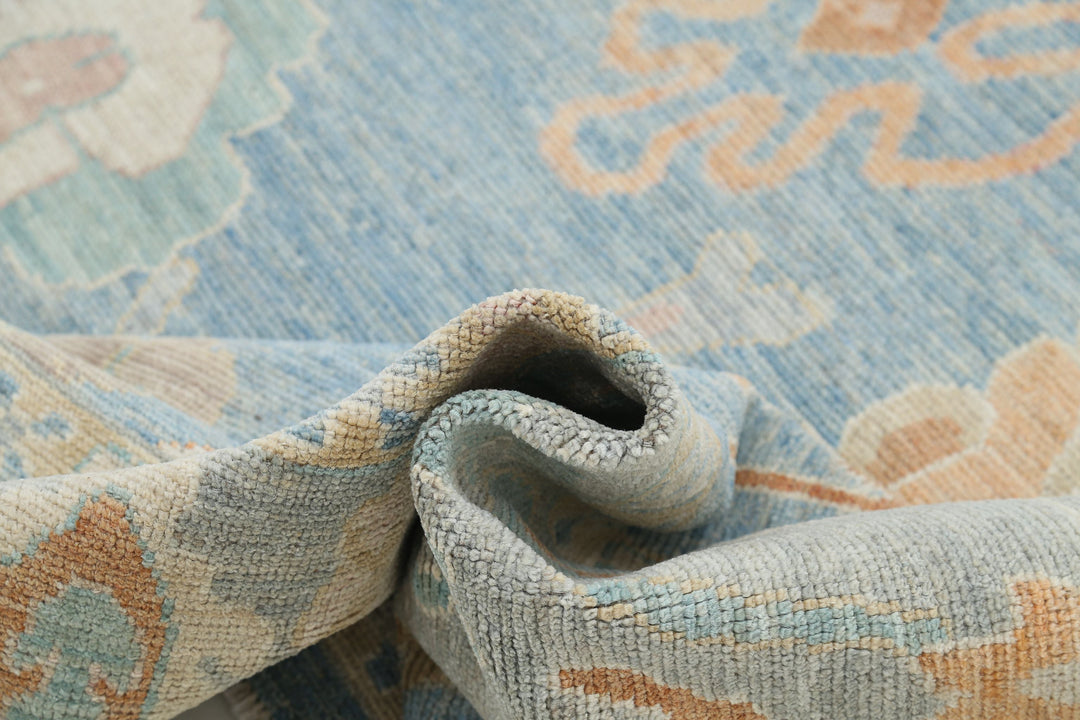 Hand Knotted Oushak Wool Rug 8' 11" x 12' 7" - No. AT50722