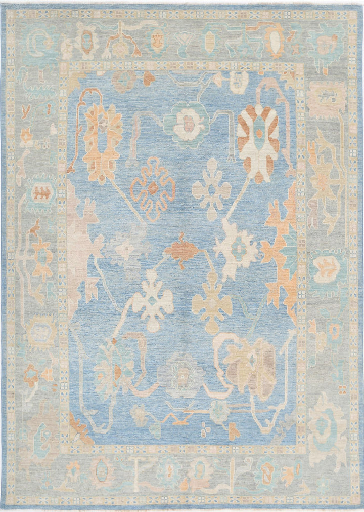 Hand Knotted Oushak Wool Rug 8' 11" x 12' 7" - No. AT50722