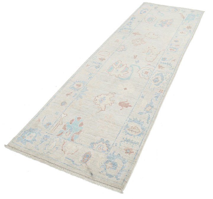 Hand Knotted Oushak Wool Rug 3' 0" x 9' 5" - No. AT81708