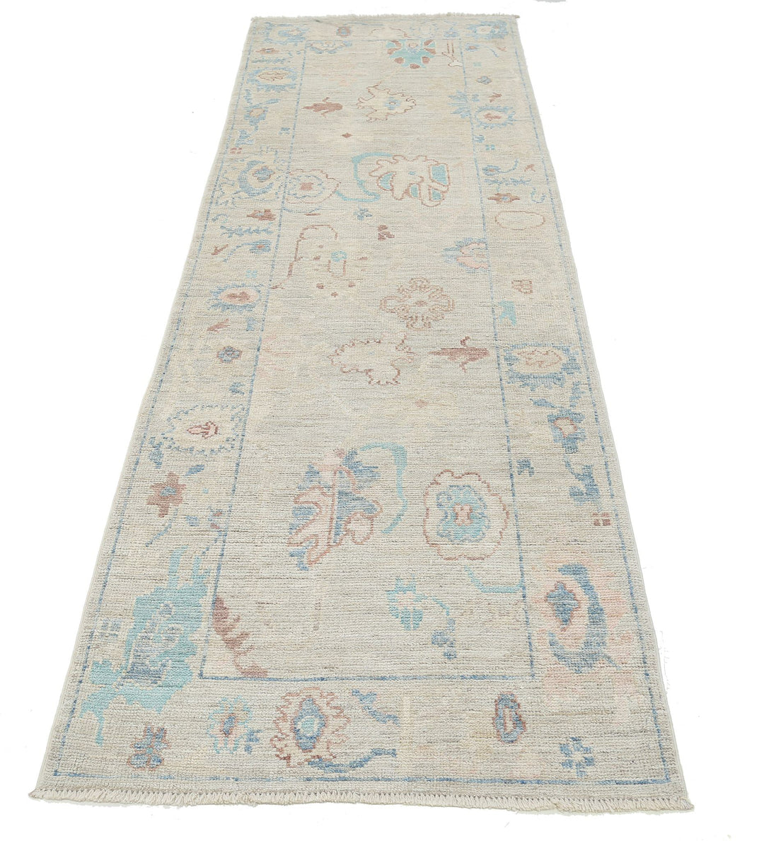 Hand Knotted Oushak Wool Rug 3' 0" x 9' 5" - No. AT81708