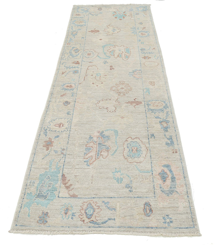 Hand Knotted Oushak Wool Rug 3' 0" x 9' 5" - No. AT81708