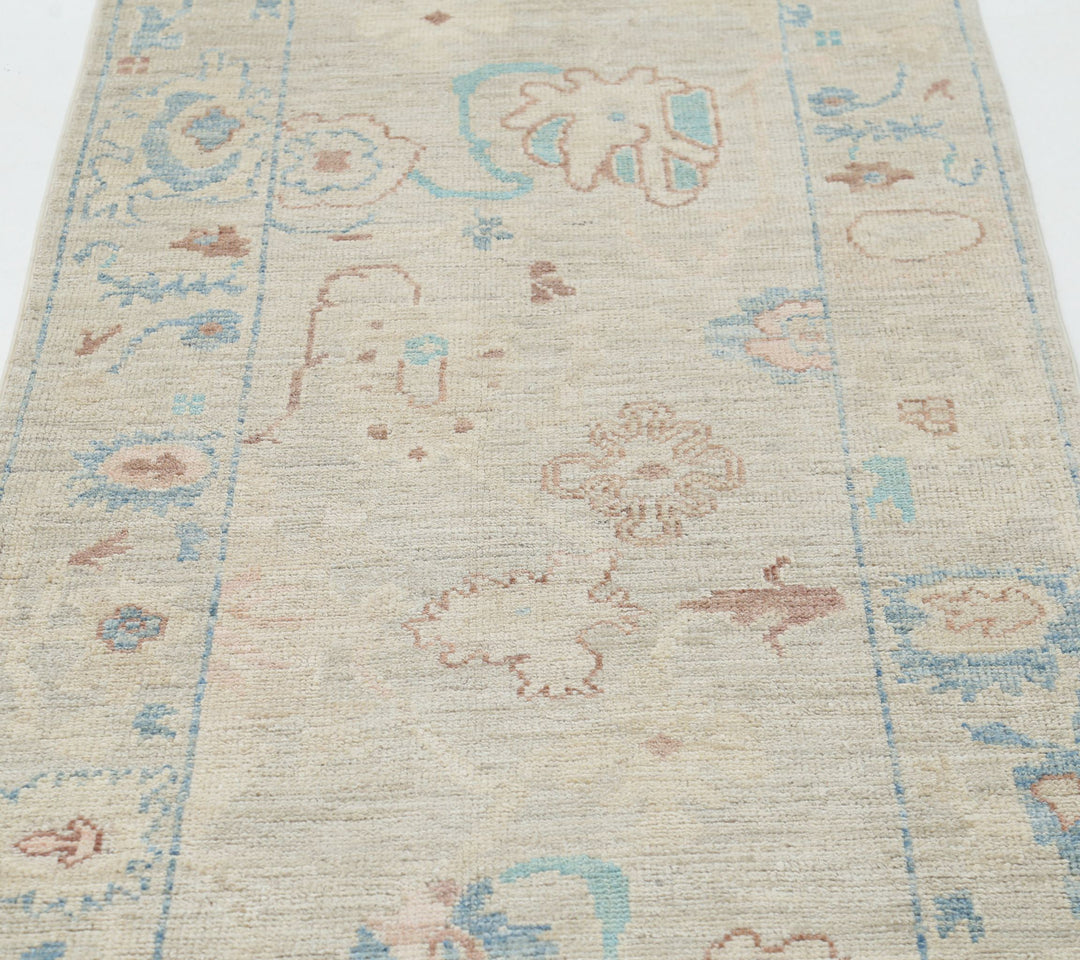 Hand Knotted Oushak Wool Rug 3' 0" x 9' 5" - No. AT81708