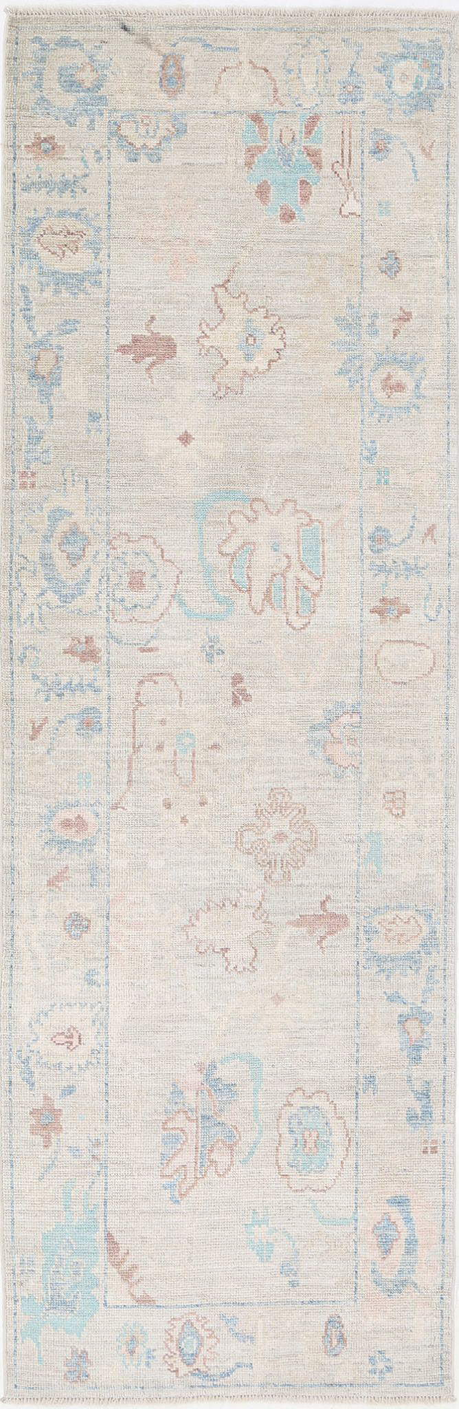 Hand Knotted Oushak Wool Rug 3' 0" x 9' 5" - No. AT81708