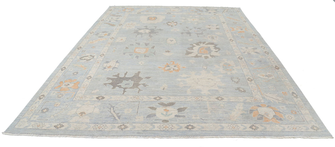 Hand Knotted Oushak Wool Rug 9' 0" x 11' 10" - No. AT77791