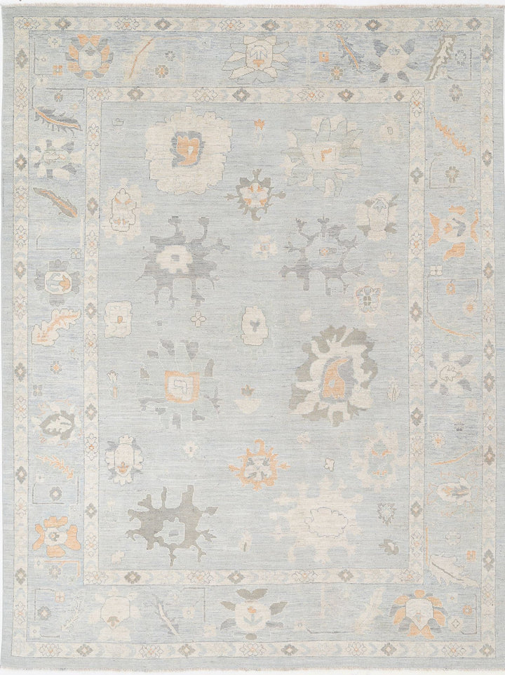 Hand Knotted Oushak Wool Rug 9' 0" x 11' 10" - No. AT77791