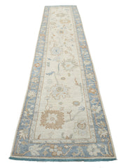 Hand Knotted Oushak Wool Rug 2' 9" x 13' 6" - No. AT58727