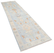 Hand Knotted Oushak Wool Rug 3' 1" x 11' 6" - No. AT56979