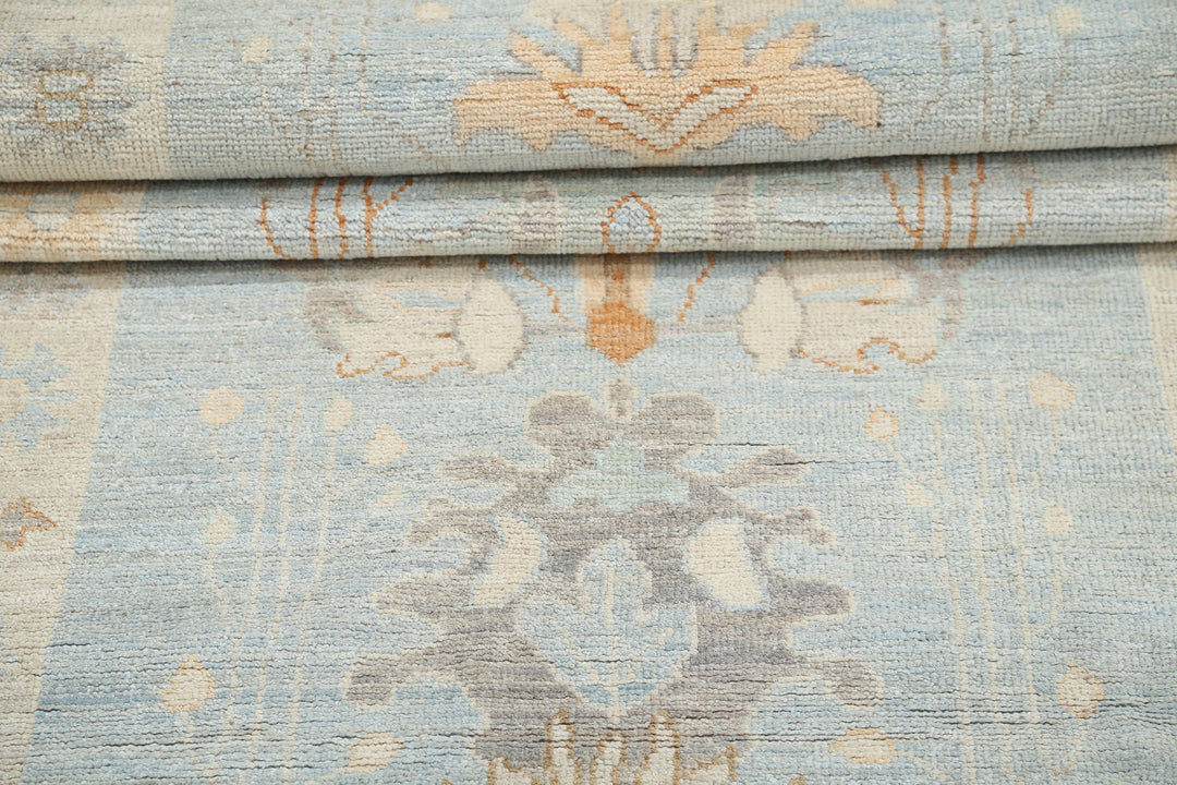 Hand Knotted Oushak Wool Rug 3' 1" x 11' 6" - No. AT56979