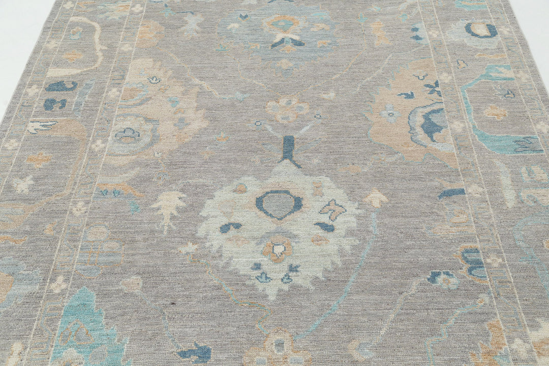 Hand Knotted Oushak Wool Rug 5' 11" x 8' 1" - No. AT53008