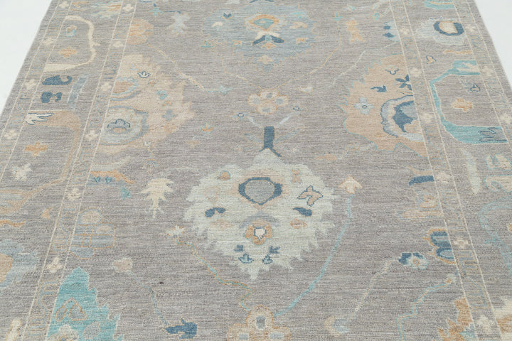 Hand Knotted Oushak Wool Rug 5' 11" x 8' 1" - No. AT53008