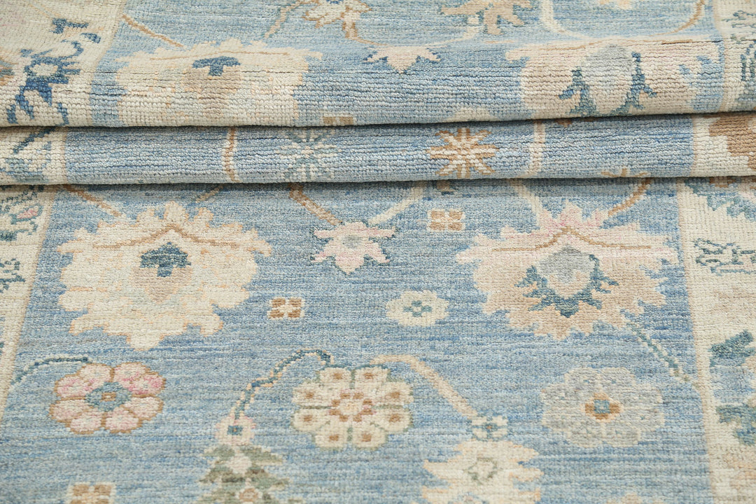 Hand Knotted Oushak Wool Rug 3' 1" x 11' 3" - No. AT17447