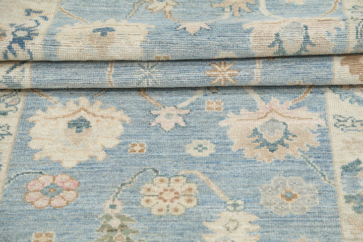 Hand Knotted Oushak Wool Rug 3' 1" x 11' 3" - No. AT17447