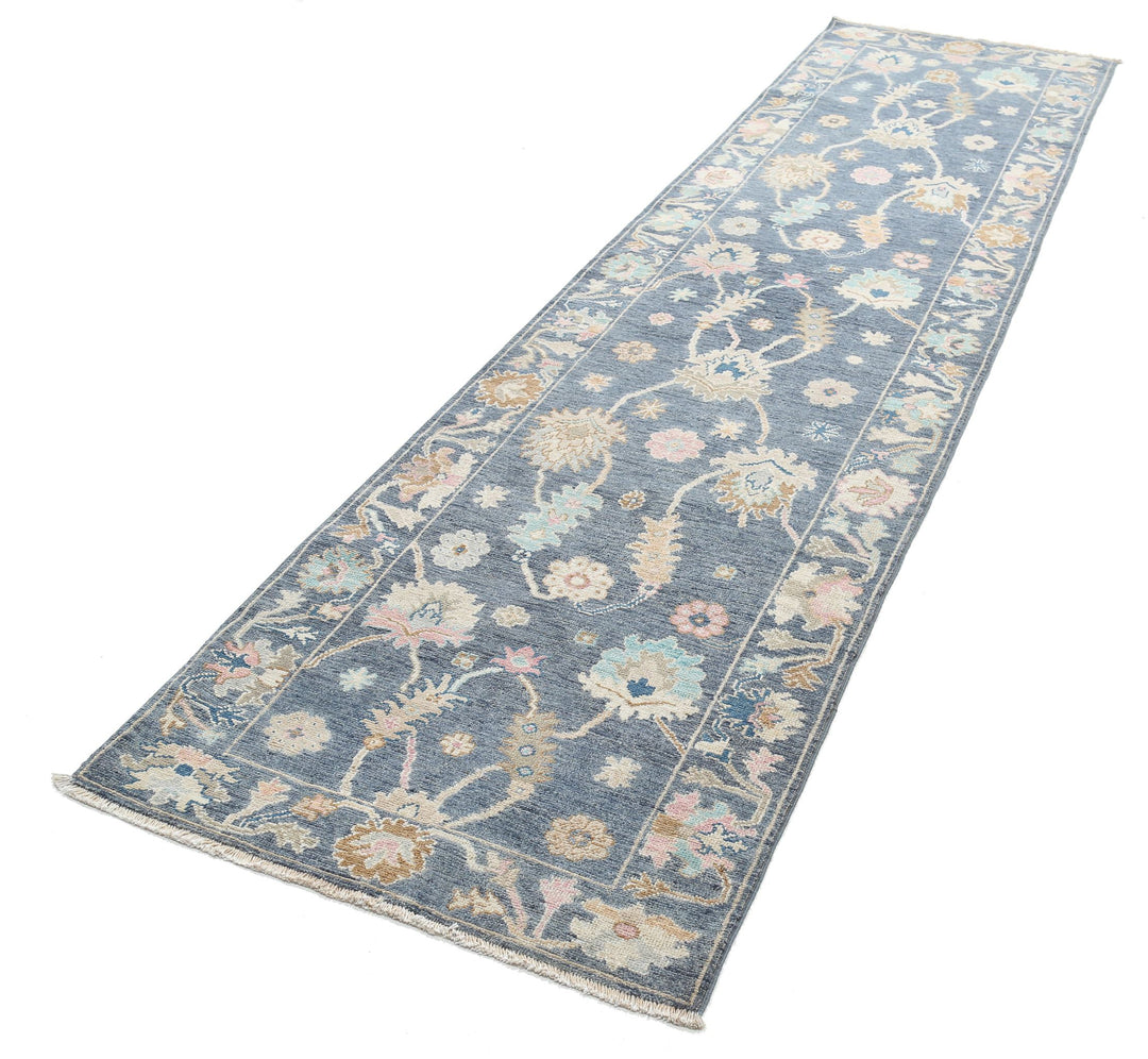Hand Knotted Oushak Wool Rug 3' 1" x 11' 9" - No. AT35081