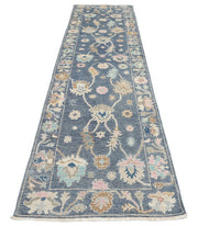 Hand Knotted Oushak Wool Rug 3' 1" x 11' 9" - No. AT35081