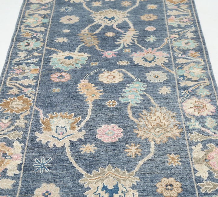 Hand Knotted Oushak Wool Rug 3' 1" x 11' 9" - No. AT35081