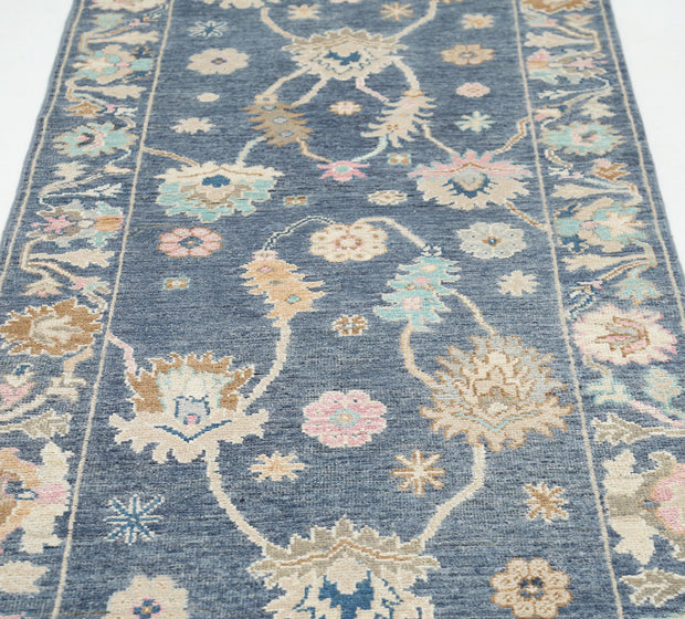 Hand Knotted Oushak Wool Rug 3' 1" x 11' 9" - No. AT35081