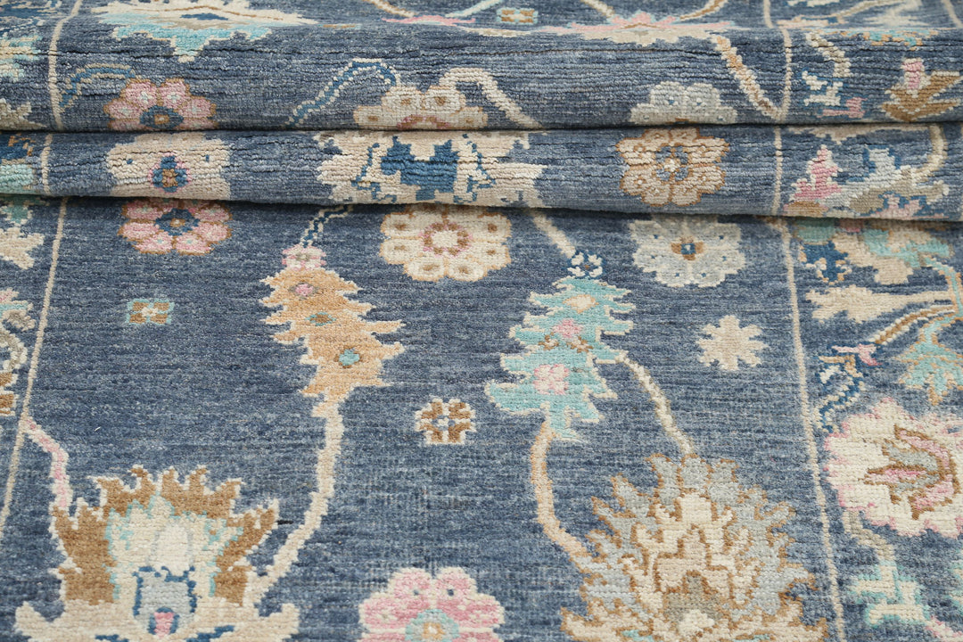 Hand Knotted Oushak Wool Rug 3' 1" x 11' 9" - No. AT35081