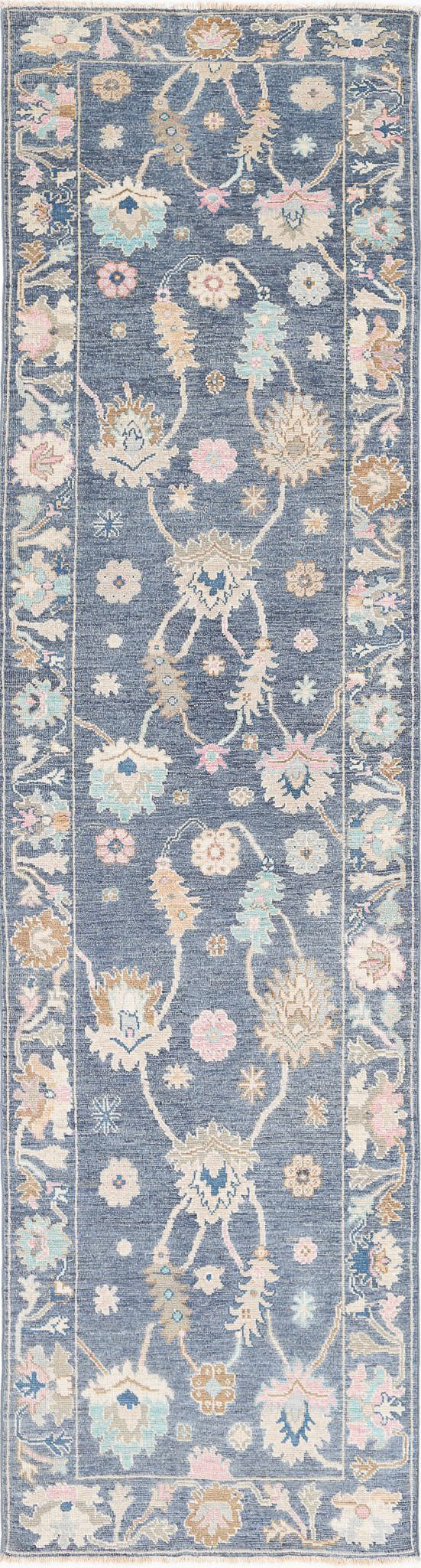 Hand Knotted Oushak Wool Rug 3' 1" x 11' 9" - No. AT35081