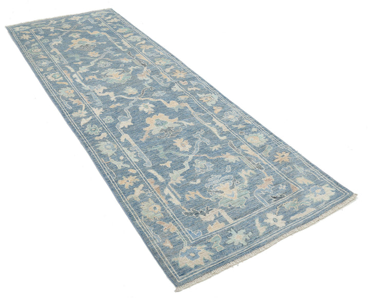 Hand Knotted Oushak Wool Rug 3' 3" x 9' 6" - No. AT15936
