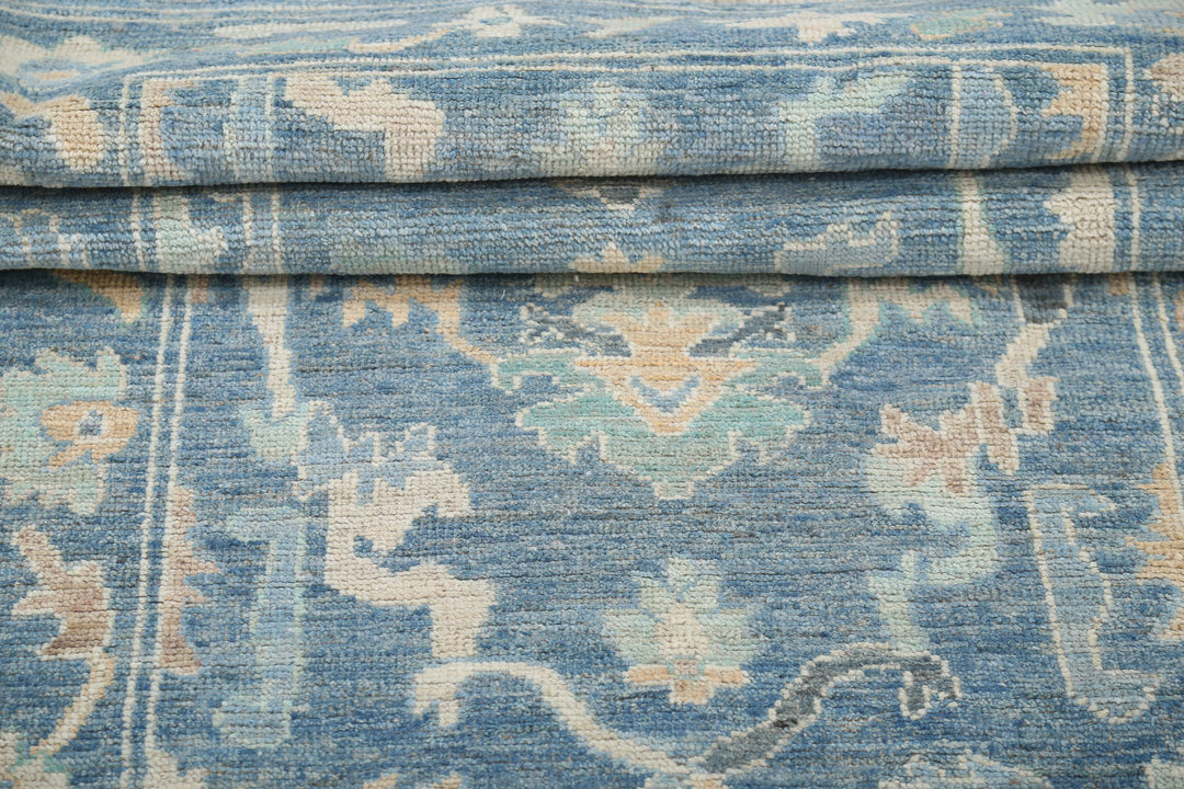 Hand Knotted Oushak Wool Rug 3' 3" x 9' 6" - No. AT15936