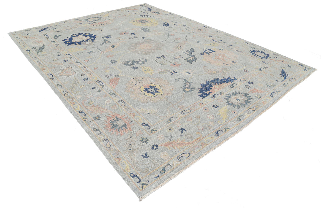 Hand Knotted Oushak Wool Rug 9' 1" x 11' 9" - No. AT74037