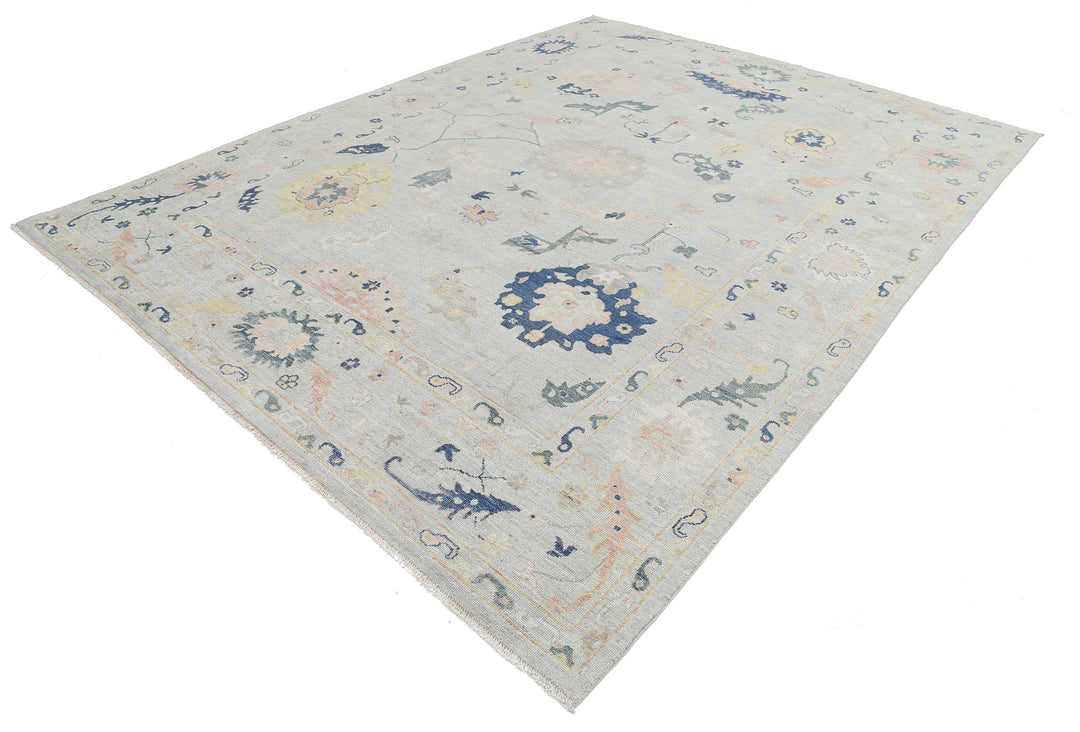 Hand Knotted Oushak Wool Rug 9' 1" x 11' 9" - No. AT74037