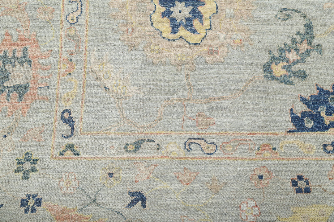 Hand Knotted Oushak Wool Rug 9' 1" x 11' 9" - No. AT74037