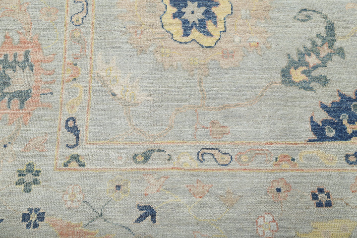 Hand Knotted Oushak Wool Rug 9' 1" x 11' 9" - No. AT74037
