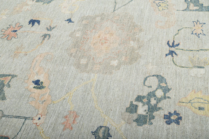 Hand Knotted Oushak Wool Rug 9' 1" x 11' 9" - No. AT74037