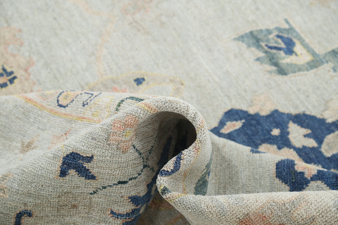 Hand Knotted Oushak Wool Rug 9' 1" x 11' 9" - No. AT74037