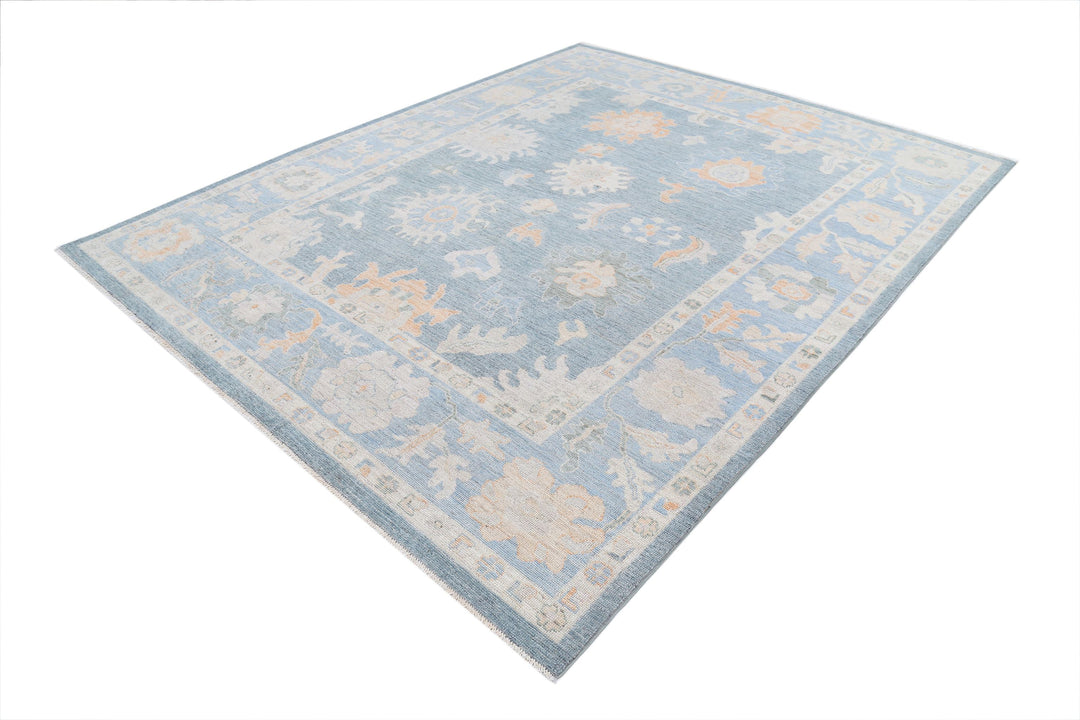 Hand Knotted Oushak Wool Rug 8' 1" x 9' 10" - No. AT91856