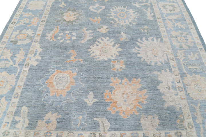 Hand Knotted Oushak Wool Rug 8' 1" x 9' 10" - No. AT91856