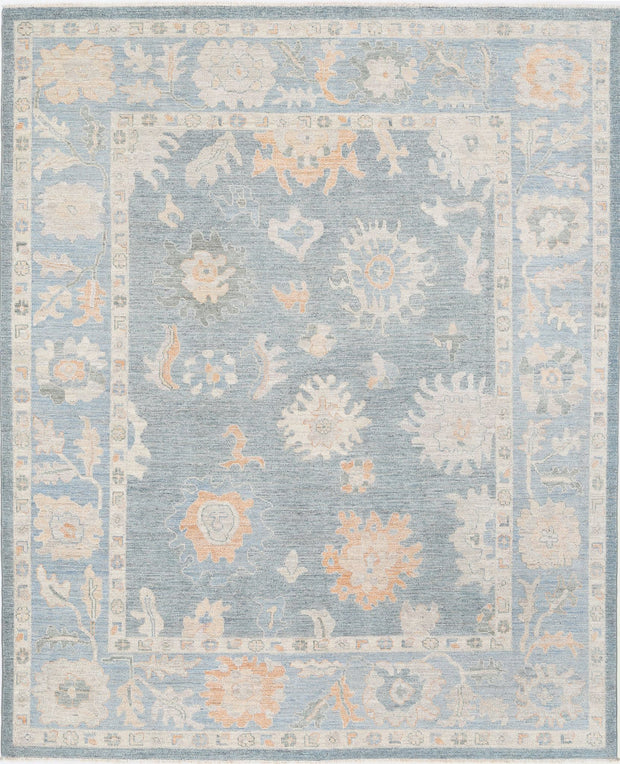 Hand Knotted Oushak Wool Rug 8' 1" x 9' 10" - No. AT91856
